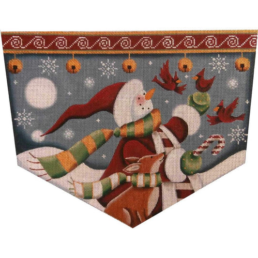 Rebecca Wood Designs Folk Snowman Needlepoint Canvas - 18M