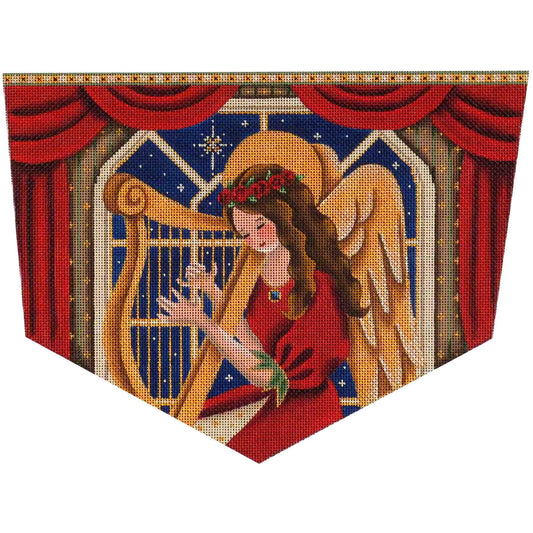 Rebecca Wood Designs Golden Harp Angel Needlepoint Canvas - 13M
