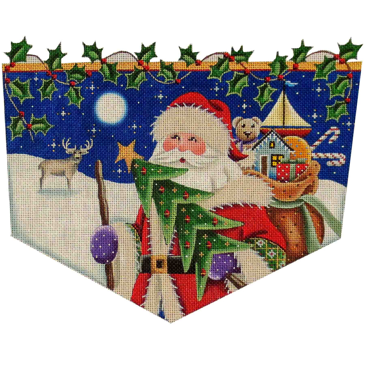 Rebecca Wood Designs Woodland Christmas Needlepoint Canvas - 18M