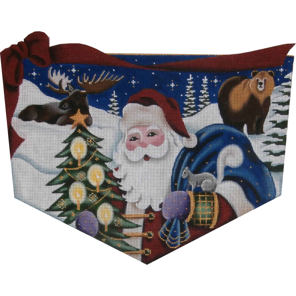 Rebecca Wood Designs Wilderness Santa Needlepoint Canvas - 18M