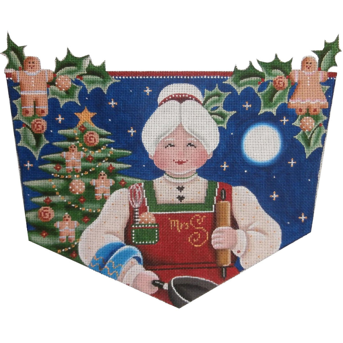 Rebecca Wood Designs Mrs Clause Cookies Needlepoint Canvas - 13M