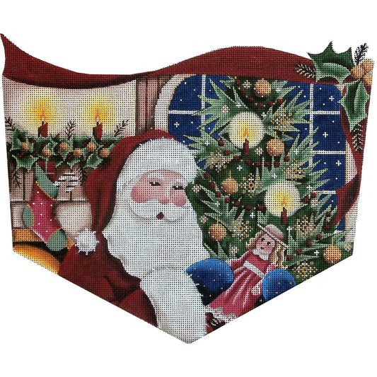 Rebecca Wood Designs Santa Presents Girl Needlepoint Canvas - 13M