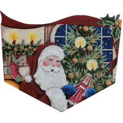 Rebecca Wood Designs Santa Presents Girl Needlepoint Canvas - 18M