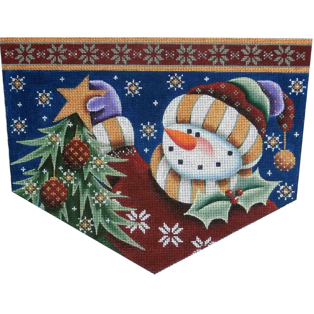 Rebecca Wood Designs Snowman Star Needlepoint Canvas - 13M