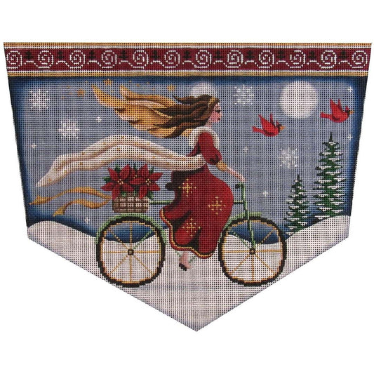 Rebecca Wood Designs Bicycle Angel Needlepoint Canvas - 18M