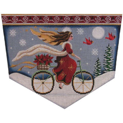 Rebecca Wood Designs Bicycle Angel Needlepoint Canvas - 18M