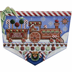 Rebecca Wood Designs Gingerbread Train Needlepoint Canvas - 13M