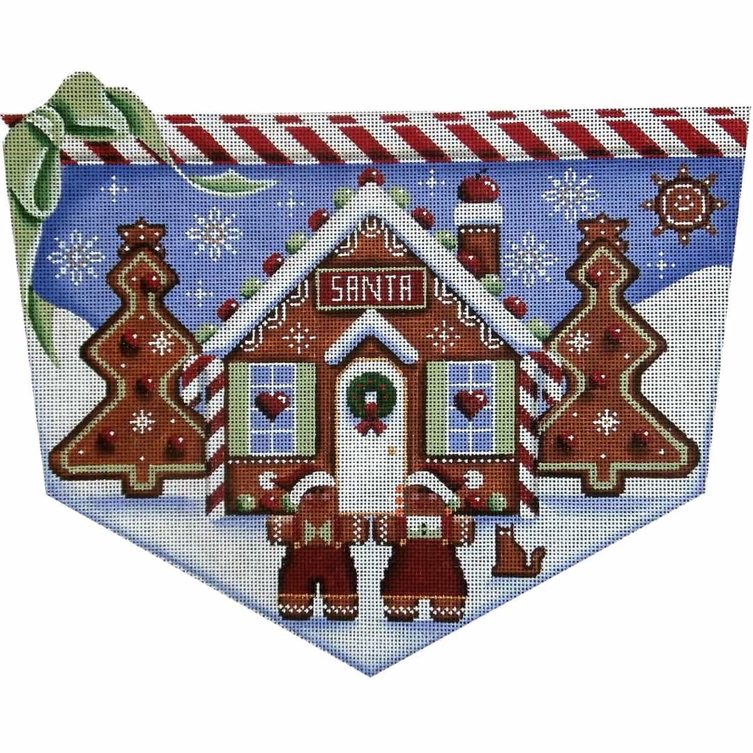 Rebecca Wood Designs Gingerbread Fam Needlepoint Canvas - 18M