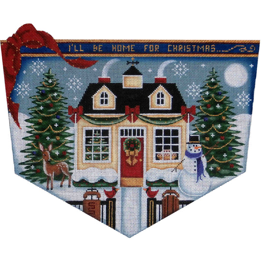 Rebecca Wood Designs Christmas Cottage Needlepoint Canvas - 13M