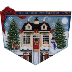 Rebecca Wood Designs Christmas Cottage Needlepoint Canvas - 13M