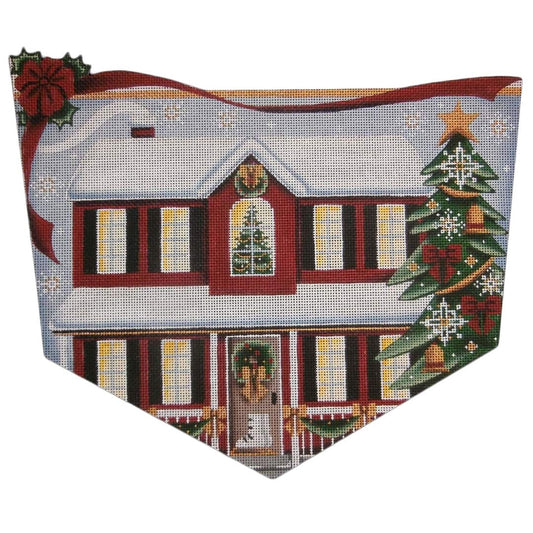 Rebecca Wood Designs Red House Christmas Needlepoint Canvas - 13M