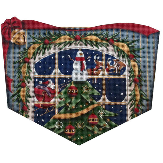 Rebecca Wood Designs Snowman Tree Needlepoint Canvas - 13M