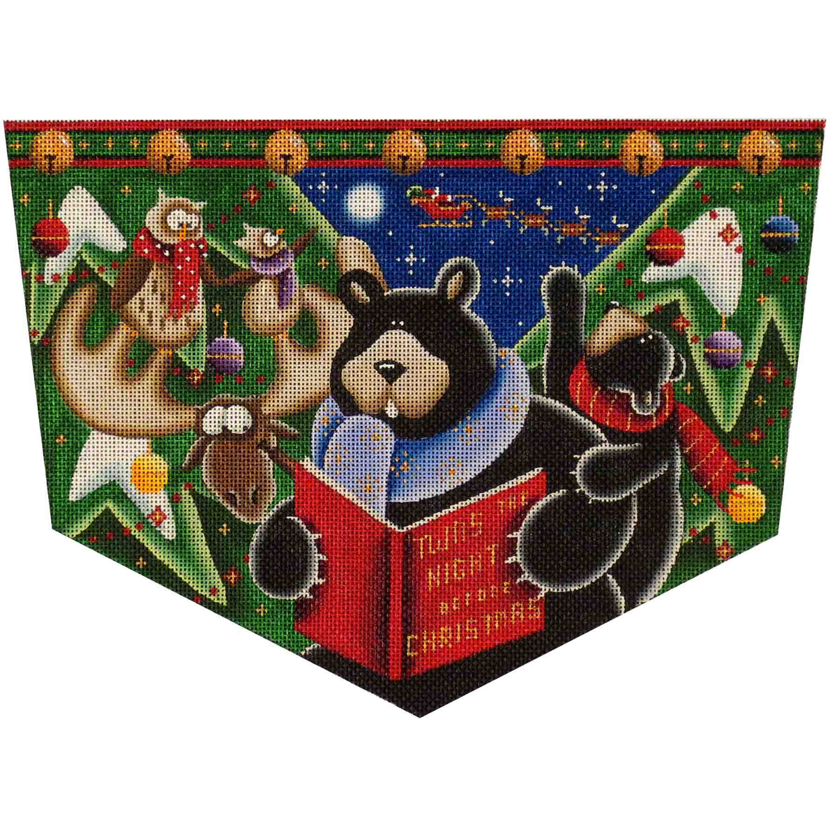 Rebecca Wood Designs Bears Night Before Needlepoint Canvas - 18M