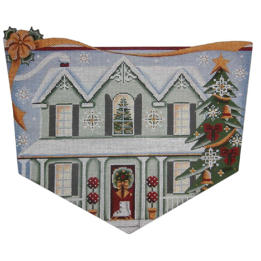 Rebecca Wood Designs Green House Christmas Needlepoint Canvas - 13M