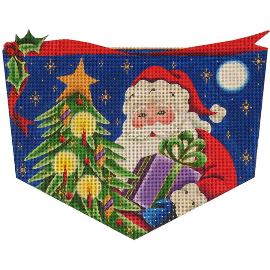 Rebecca Wood Designs Santas Present Needlepoint Canvas Round-18M