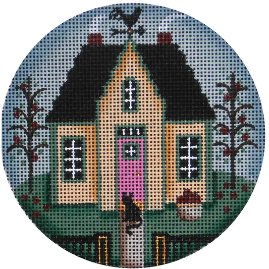 Rebecca Wood Designs Fall Cottage Needlepoint Canvas