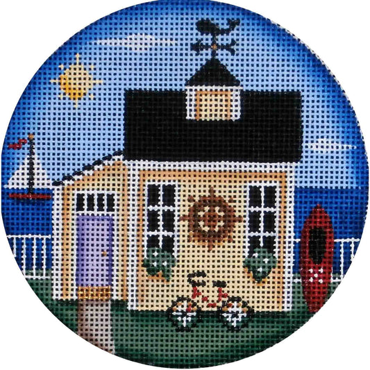 Rebecca Wood Designs Beach Cottage Needlepoint Canvas