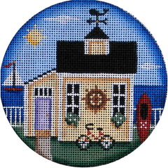 Rebecca Wood Designs Beach Cottage Needlepoint Canvas
