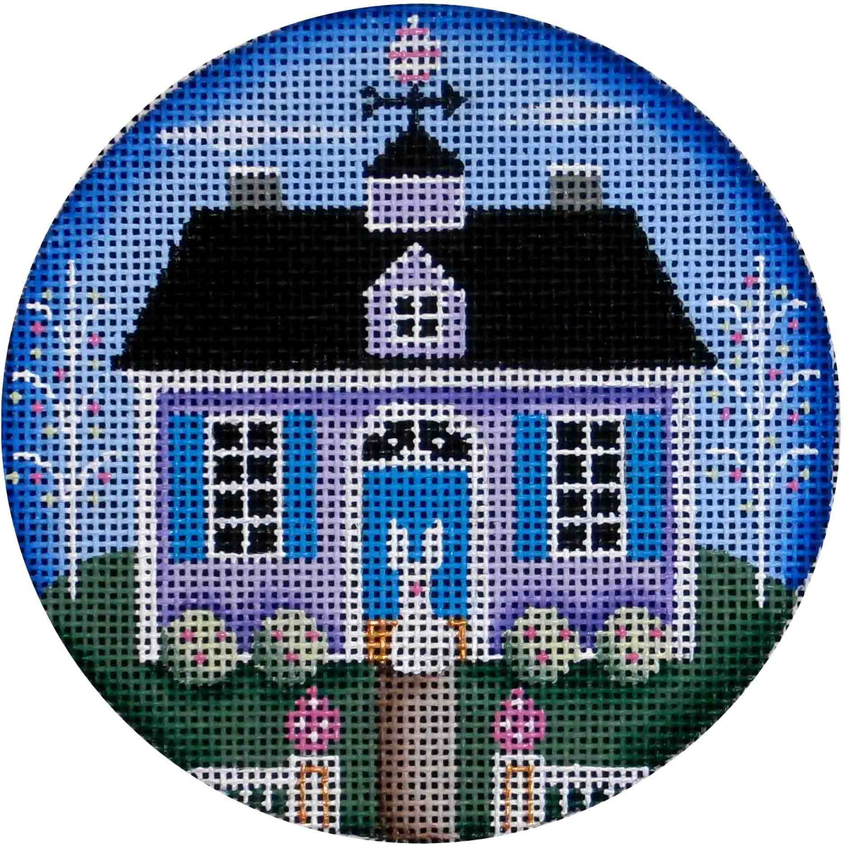 Rebecca Wood Designs Easter Cottage Needlepoint Canvas