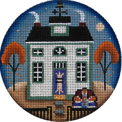 Rebecca Wood Designs Thanksgiving Cottage Ornament Needlepoint Canvas