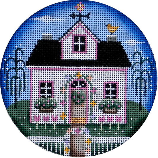 Rebecca Wood Designs Spring Cottage Ornament Needlepoint Canvas