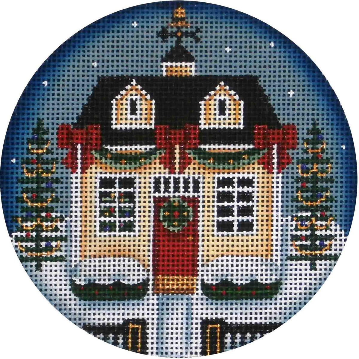 Rebecca Wood Designs Christmas Cottage Needlepoint Canvas