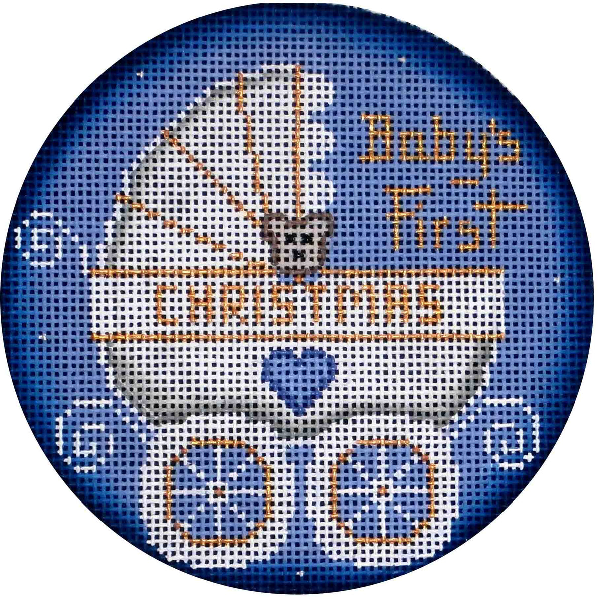 Rebecca Wood Designs Babys First Buggy Boy Needlepoint Canvas