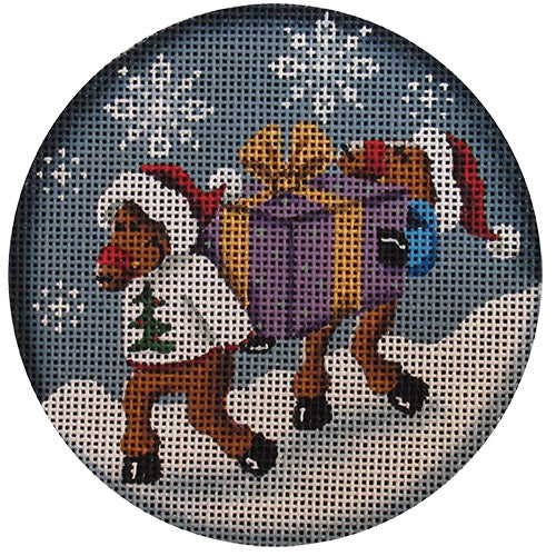 Rebecca Wood Designs Big Present Needlepoint Canvas - 18M