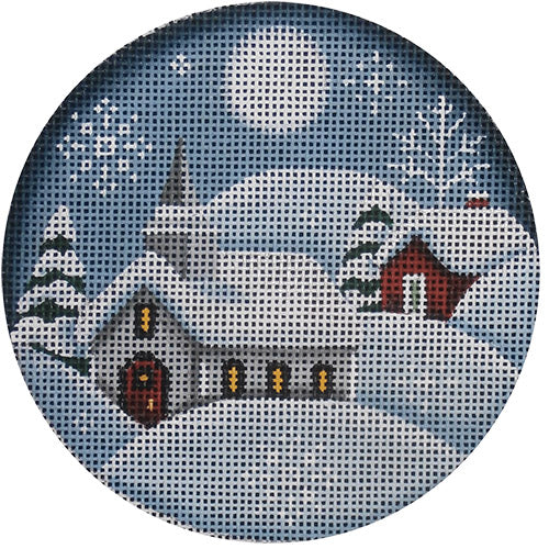 Rebecca Wood Designs Country Church Needlepoint Canvas - 13M