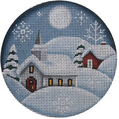 Rebecca Wood Designs Country Church Needlepoint Canvas - 13M