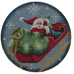 Rebecca Wood Designs Santa and Sleigh Needlepoint Canvas - 18M