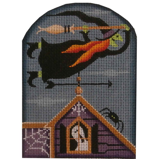 Rebecca Wood Designs October Witch Vane Needlepoint Canvas - 13M