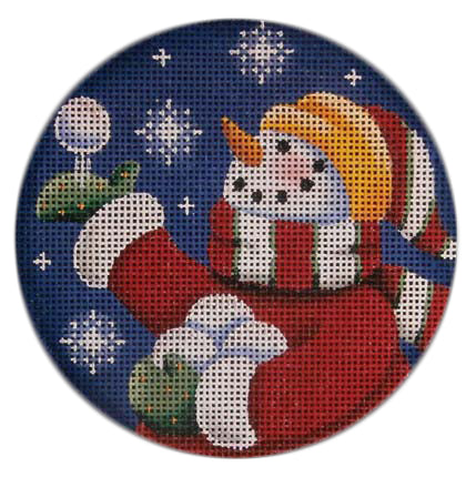 Rebecca Wood Designs Snowballs & Snowman Needlepoint Canvas - 18M