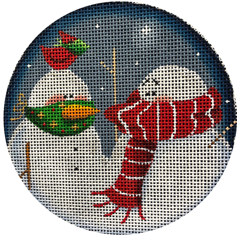 Rebecca Wood Designs Masked Snowman Needlepoint Canvas
