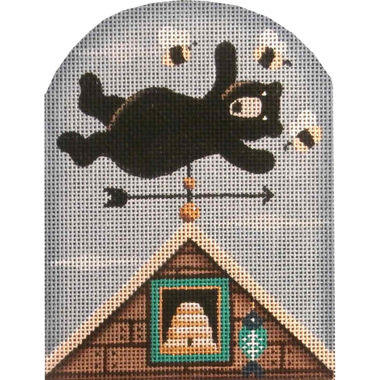 Rebecca Wood Designs August Bear Vane Needlepoint Canvas - 13M
