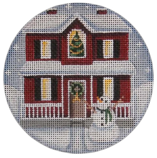 Rebecca Wood Designs Red Christmas House Needlepoint Canvas