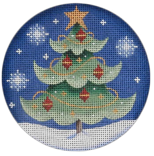 Rebecca Wood Designs Red Ball Christmas Tree Needlepoint Canvas - 18M