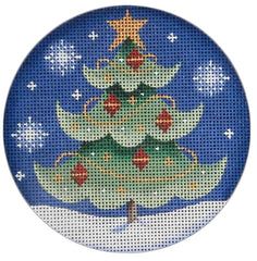 Rebecca Wood Designs Red Ball Christmas Tree Needlepoint Canvas - 18M