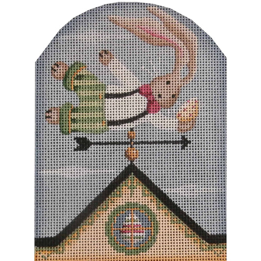 Rebecca Wood Designs April Bunny Vane Needlepoint Canvas - 18M