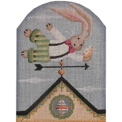 Rebecca Wood Designs April Bunny Vane Needlepoint Canvas - 18M