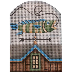 Rebecca Wood Designs June Fish Vane Needlepoint Canvas - 18M