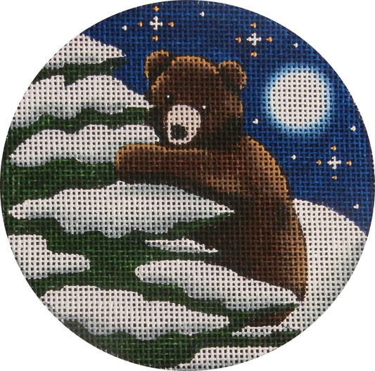 Rebecca Wood Designs Tree Cub & Moon Needlepoint Canvas - 13M