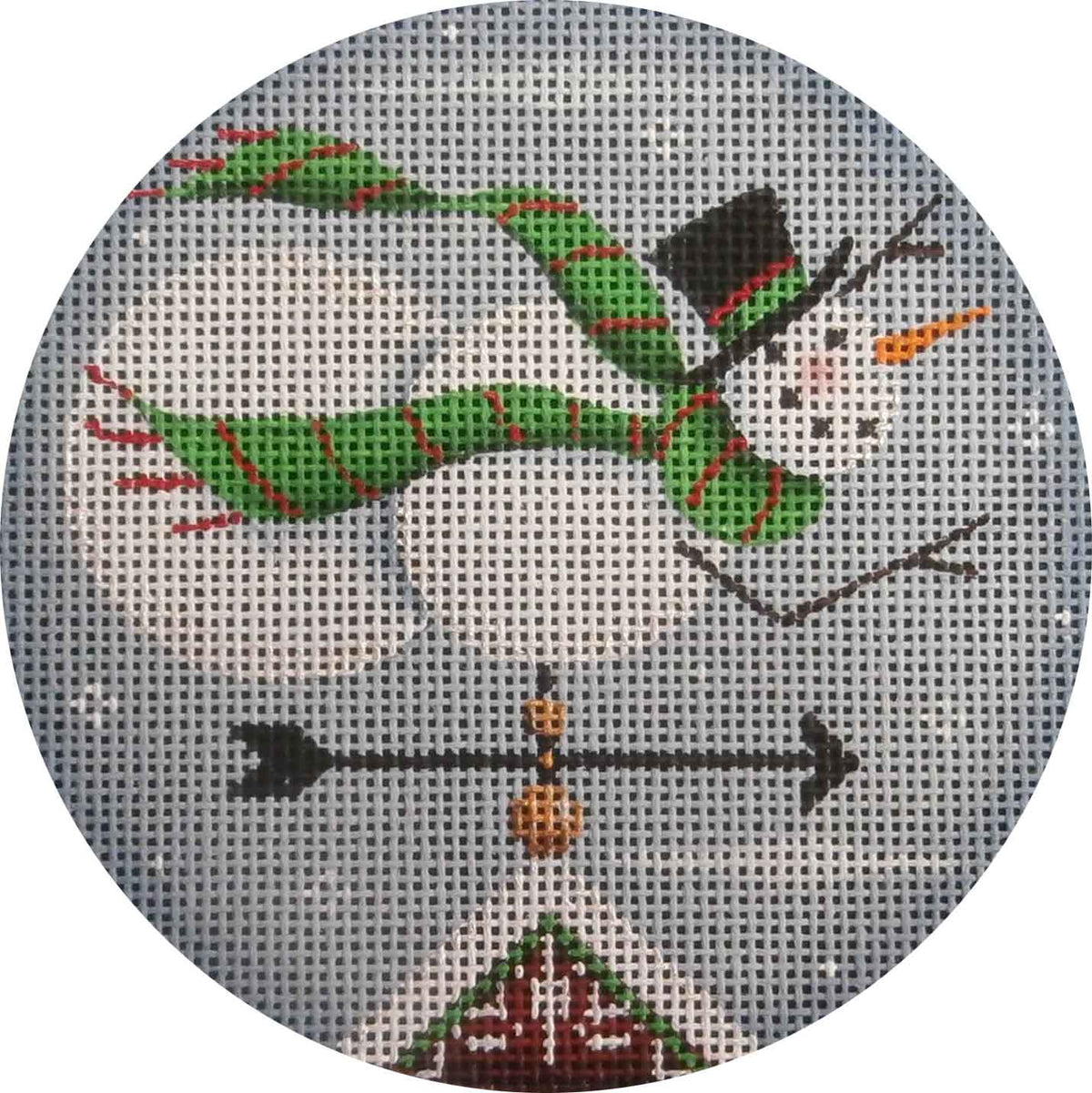Rebecca Wood Designs Snowman Vane Needlepoint Canvas - 13M