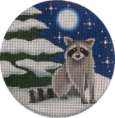 Rebecca Wood Designs Tree Raccoon & Moon Needlepoint Canvas - 18M