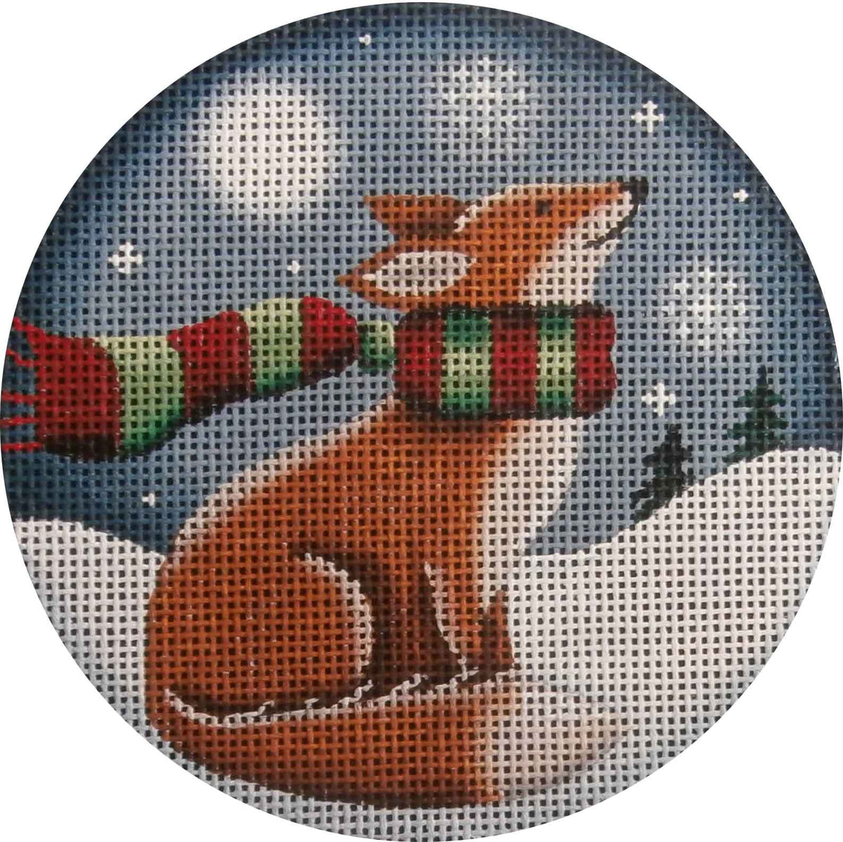 Rebecca Wood Designs Fox with Scarf Needlepoint Canvas - 18M