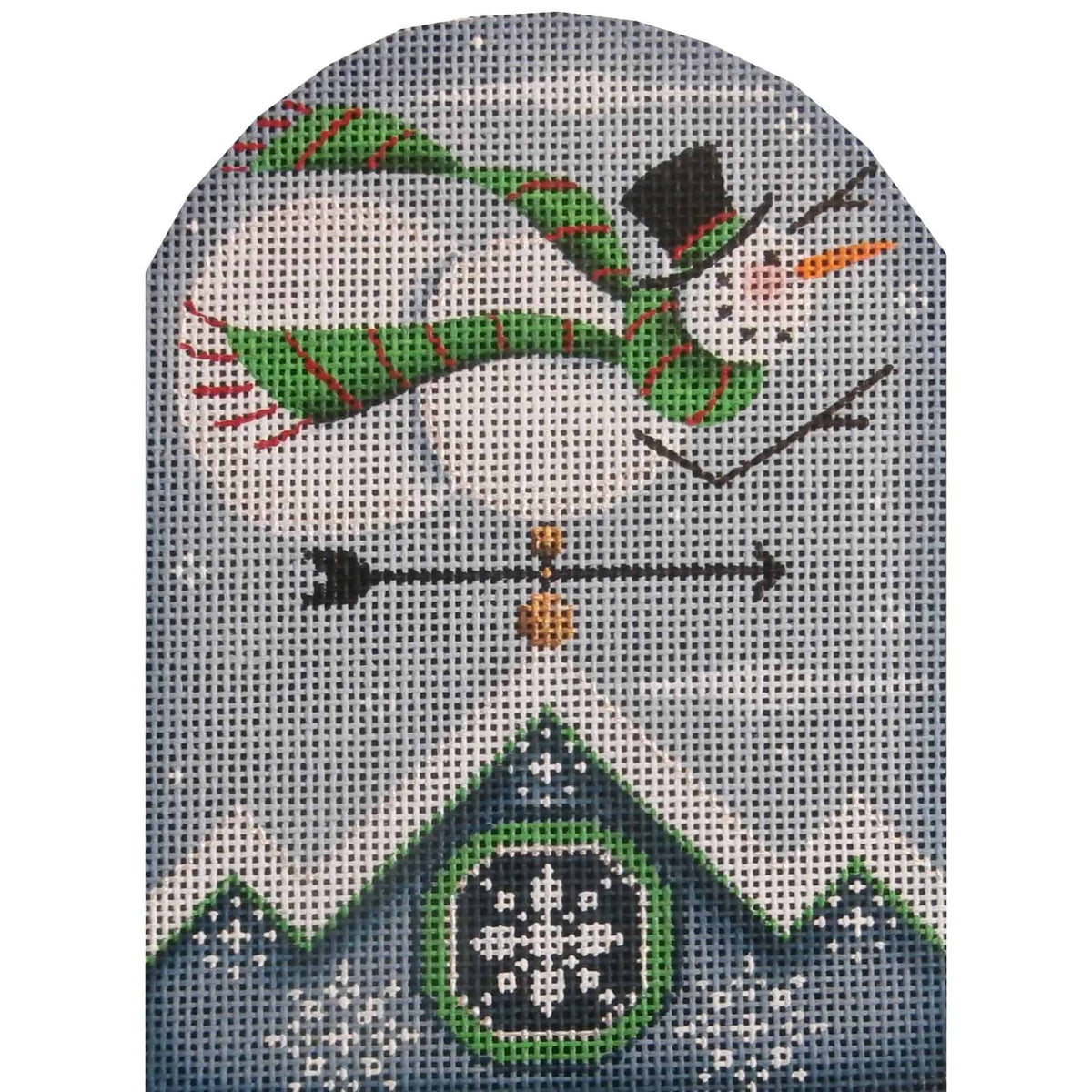 Rebecca Wood Designs January Snowman Vane Needlepoint Canvas - 18M