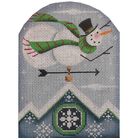 Rebecca Wood Designs January Snowman Vane Needlepoint Canvas - 13M