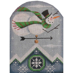 Rebecca Wood Designs January Snowman Vane Needlepoint Canvas - 18M