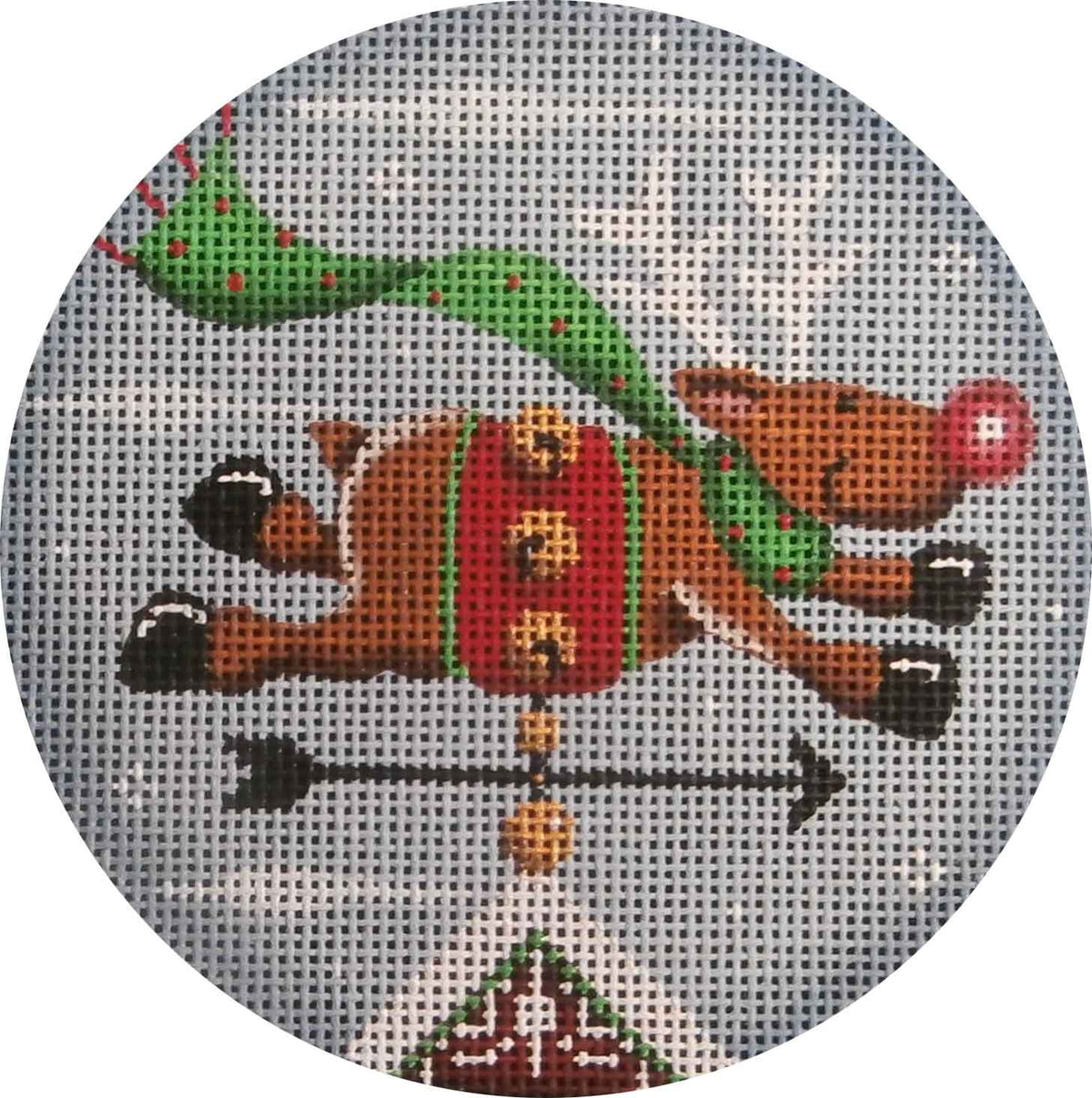 Rebecca Wood Designs Reindeer Vane Needlepoint Canvas - 13M