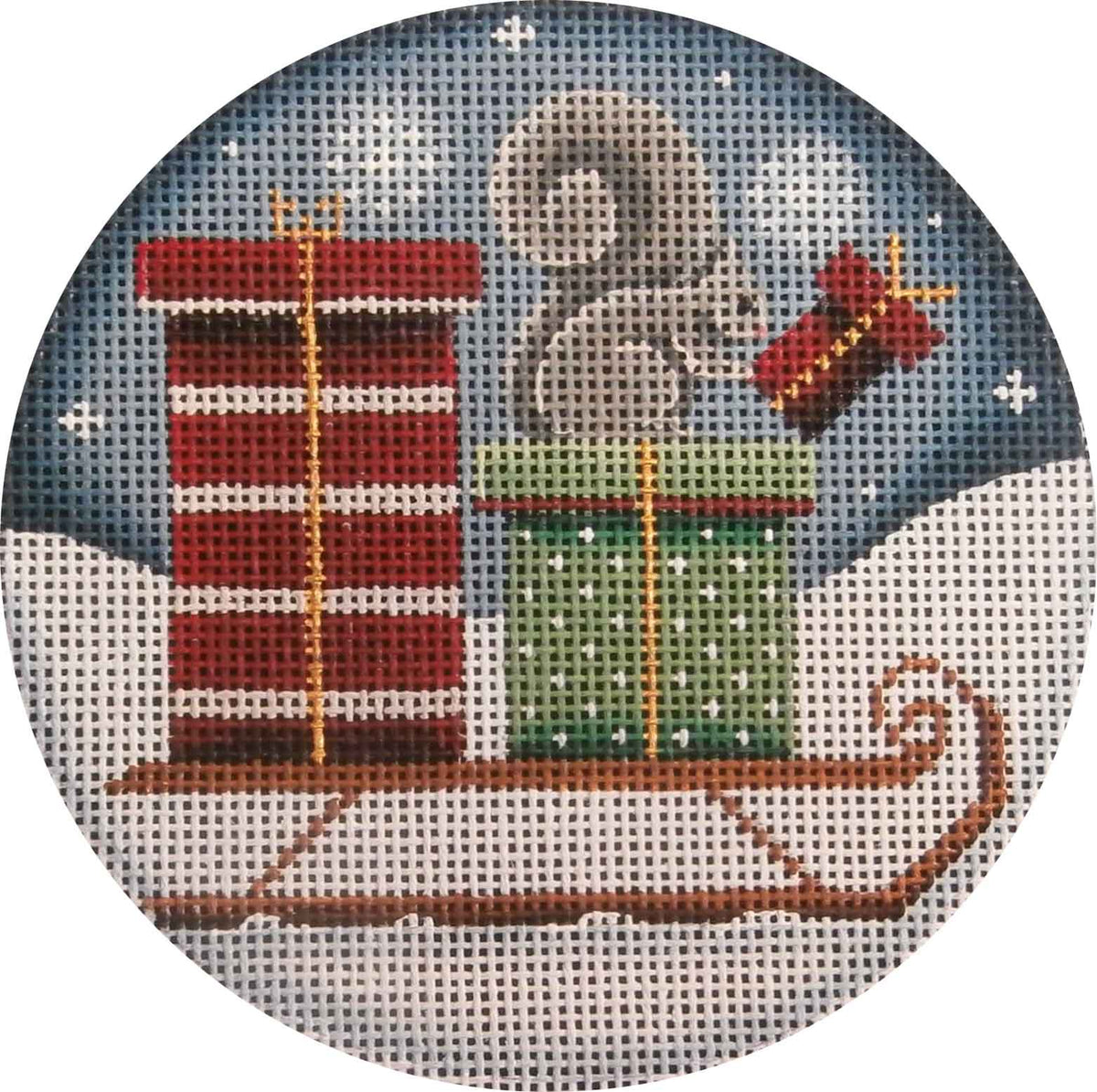 Rebecca Wood Designs Squirrel with Presents Needlepoint Canvas - 18M